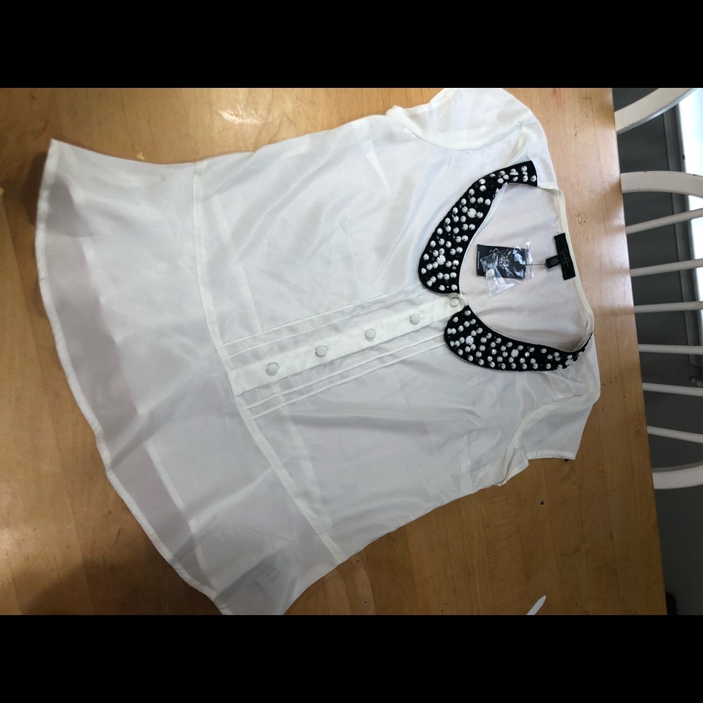 NWT| Jessica Simpson | White Sheer Blouse | Medium